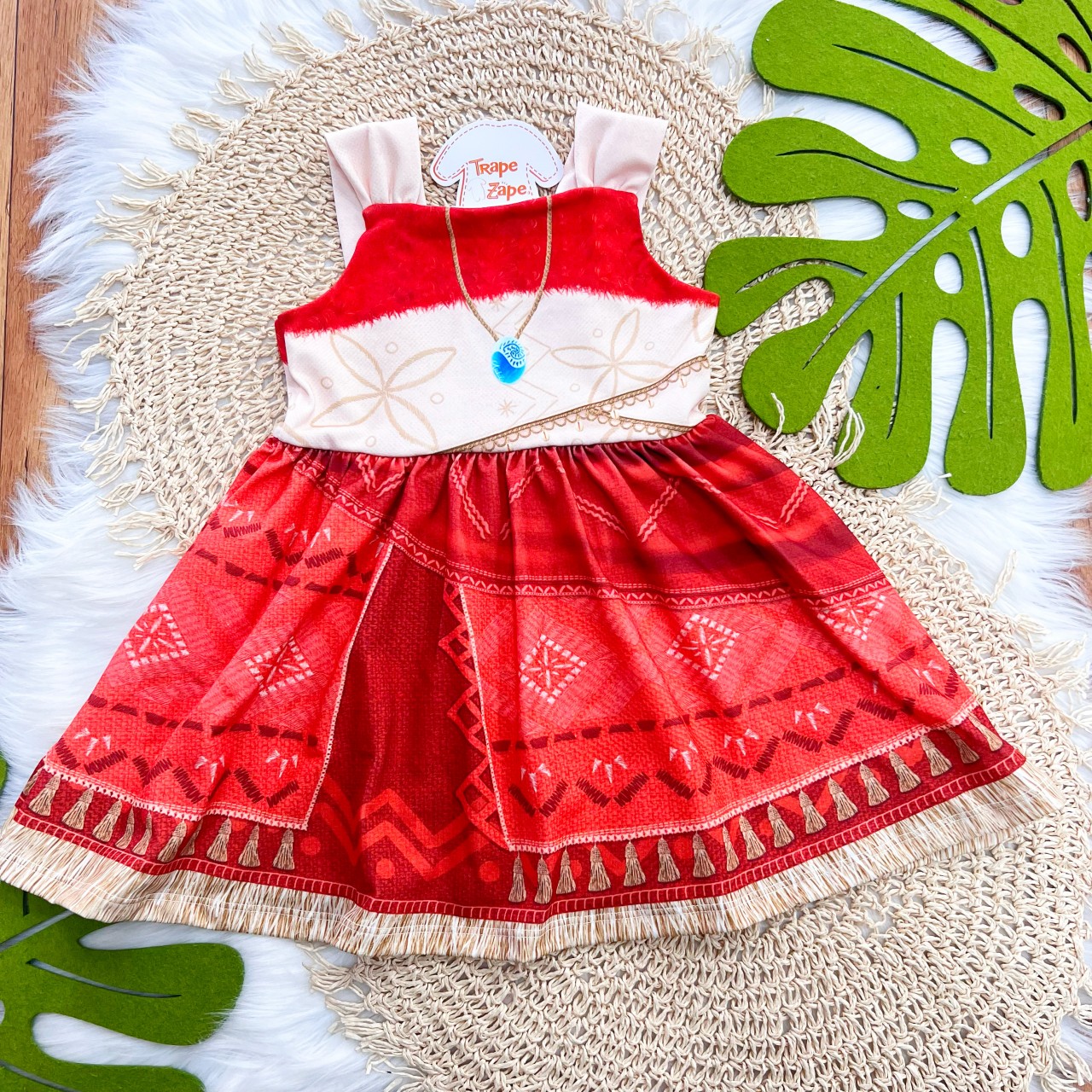 Vestido Princesa Moana - Ferrugem